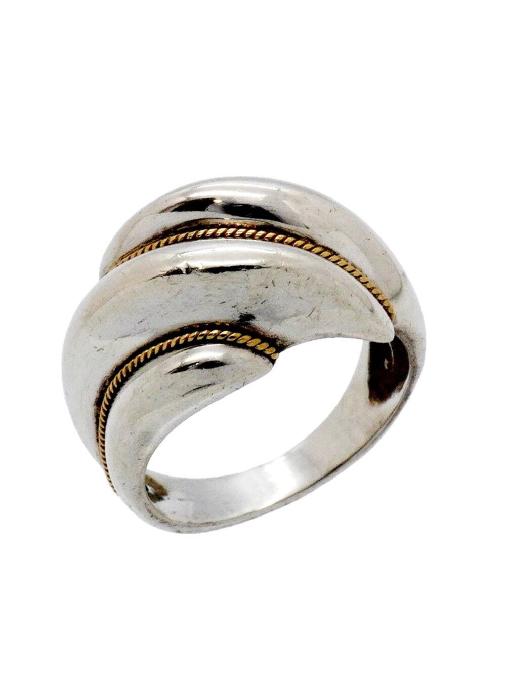 Tiffany & Co Ring Twisted Rope 18k Yellow Gold 925 Sterling Silver
